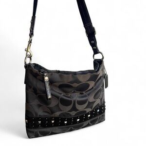 Coach Black Monogram Shoulder Bag